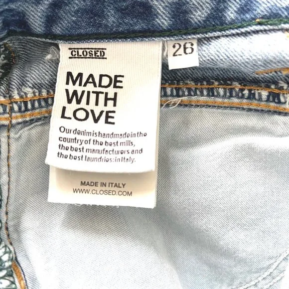 Closed X-Lent Barrel Leg Jeans in Mid Blue Size 26 - Picture 10 of 11